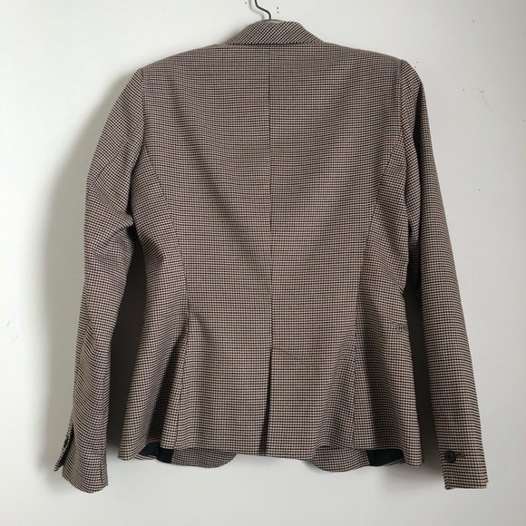 Zara Jackets & Coats Zara Brown Plaid Single Button Fitted Blazer